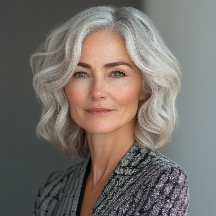 Портрет Людмили Сергієнко - елегантної жінки 65 років з доглянутим вигляд та впевненою поставою